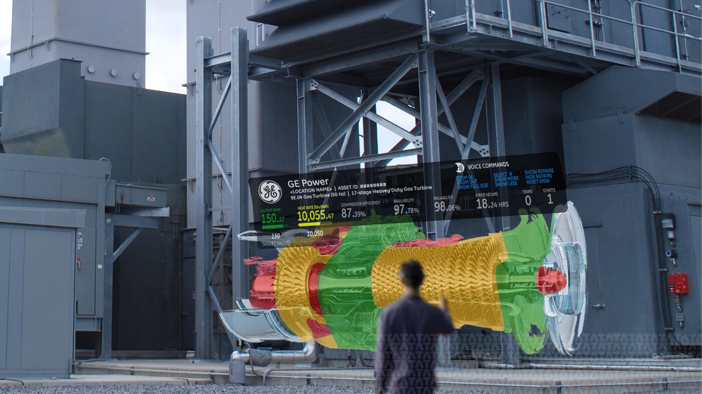 AR overlay of turbine internals on live plant equipment