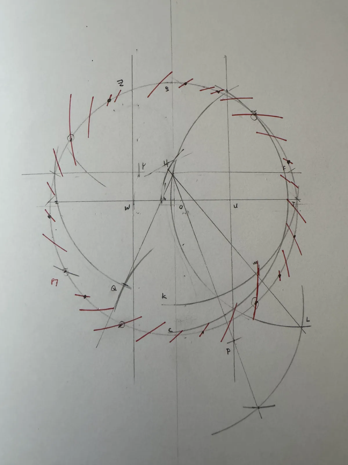 Audit sheet with red tick marks checking every vertex position against true